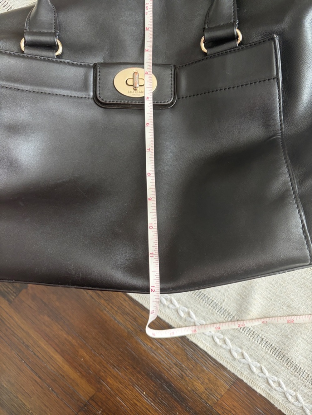 Kate Spade Hampton Theresa Large Tote Leather Shoulder Bag with Turn-Lock - Picture 14 of 16